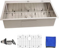 33x19 Drop in Kitchen Sink Single Bowl - Durable 16Gauge Stainless