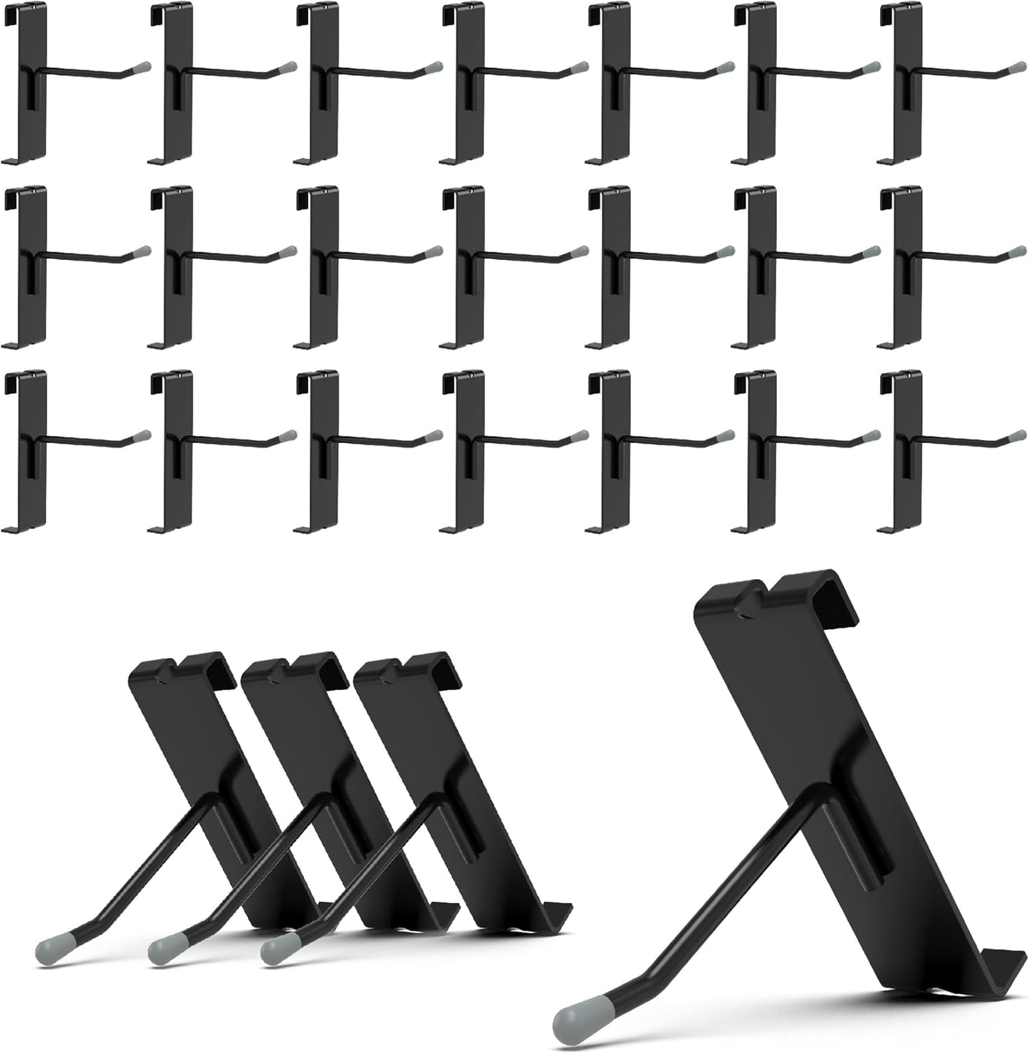Gridwall Hooks 6 Inch Black 50PC for Display Panels Organization
