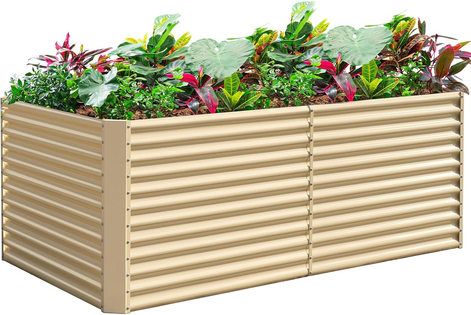 Land Guard 8x4x3ft Galvanized Raised Garden Bed for Vegetables
