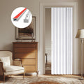 43W x 79L White 100% Blackout Magnetic Door Curtain - Accordion Fold