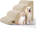 4-Step Dog Stairs and Ramp for Beds or Couches, Non-Slip Design