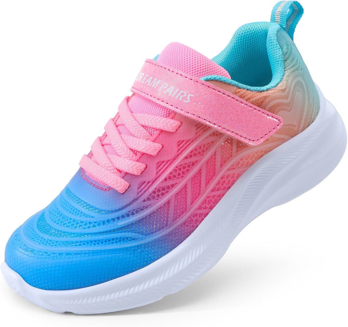DREAM PAIRS Girls Tennis Sparkle Ease Running Sneakers for Kids