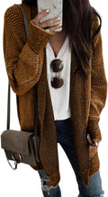 Women Long Sleeve Open Front Cardigan Sweater - Oversized Cozy Fit