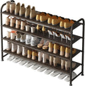 Shoe Rack 4 Tier Long Storage Organizer Wide Metal Shoe Shelf - Holds