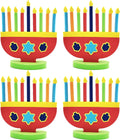 24-Pack Hanukkah Foam Toy Menorah with Removable Candles - Kid