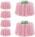 sancua Round Tablecloth 132 in Diameter 6 Pack - Washable Pink