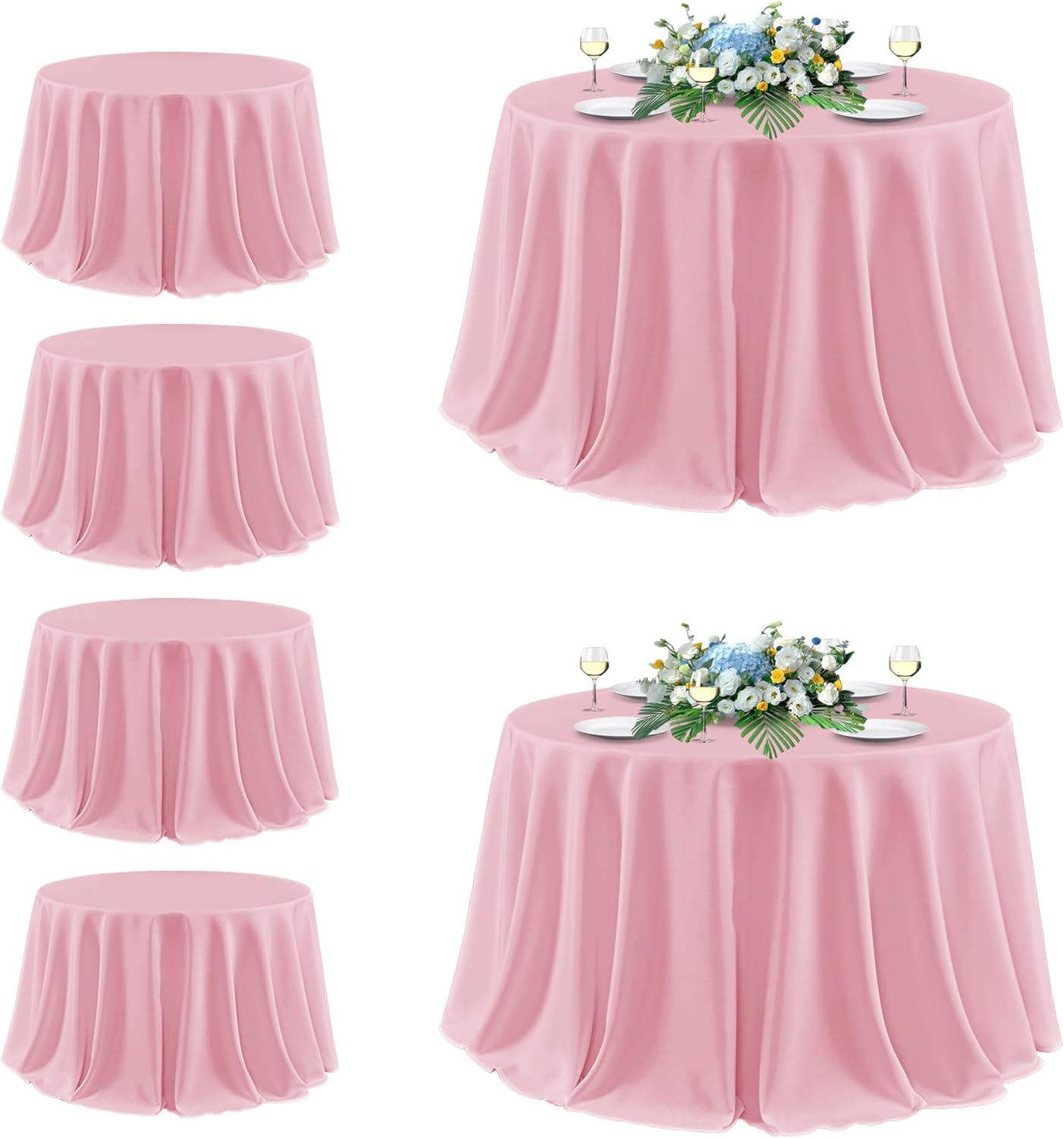 Sancua Round Tablecloth 132 Inch Diameter for Events and Parties