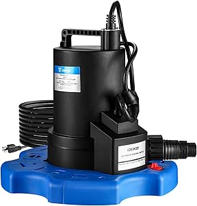DEKOPRO 1/4 HP Submersible Pool Cover Pump for Fast Water Removal