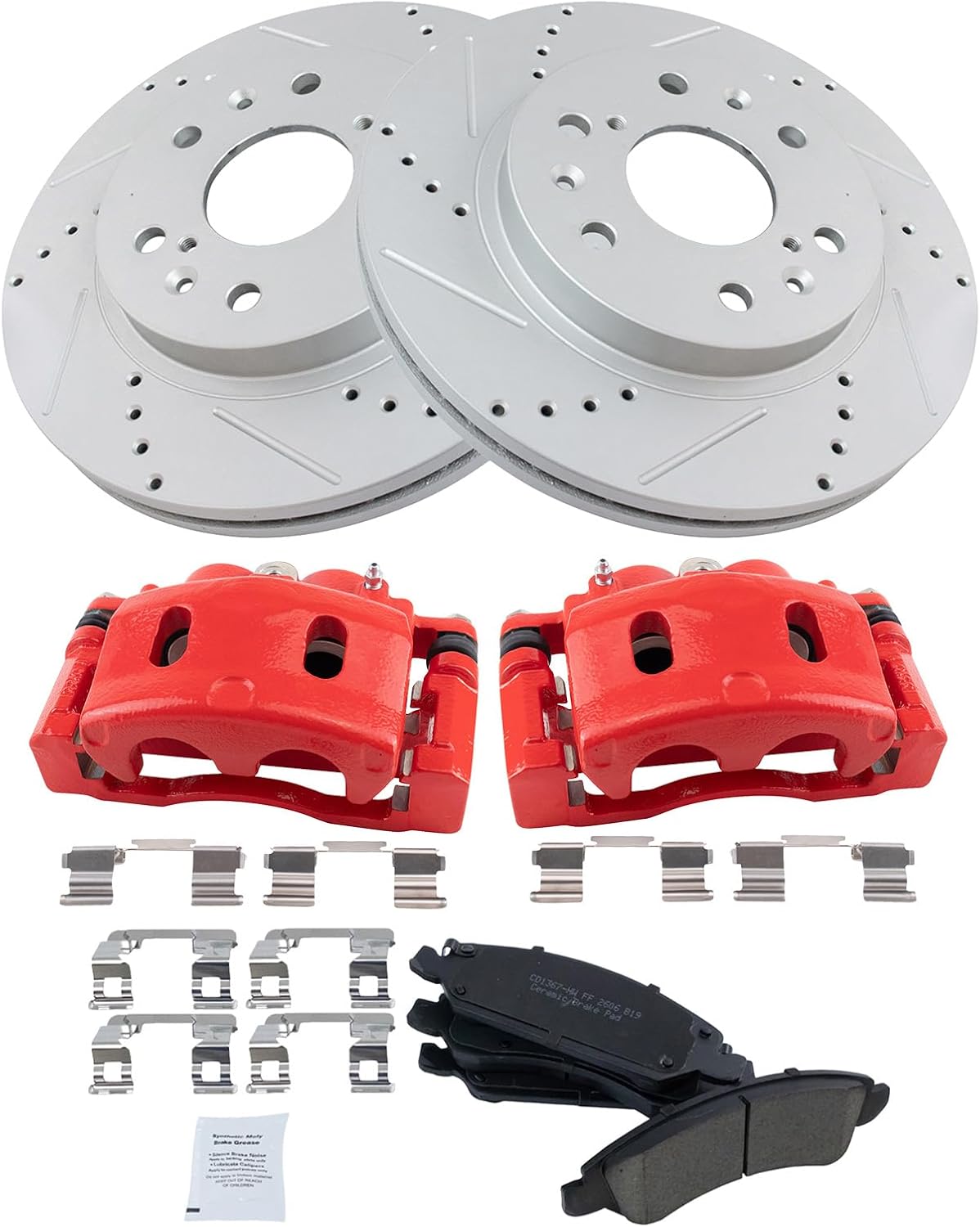 TRQ Front Brake Pad & Rotor Kit for Cadillac and Chevrolet Vehicles