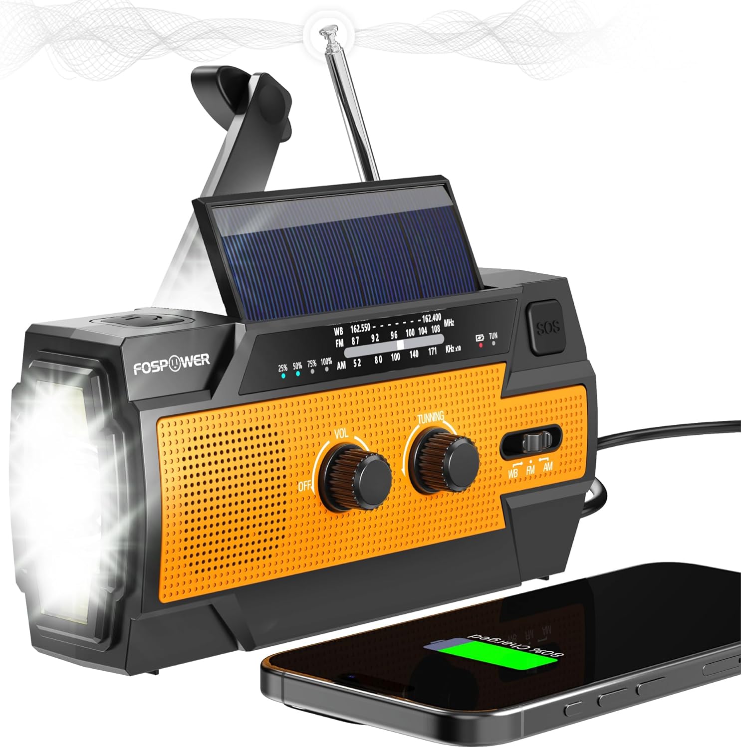 FosPower Emergency Weather Radio with Power Bank for Safety