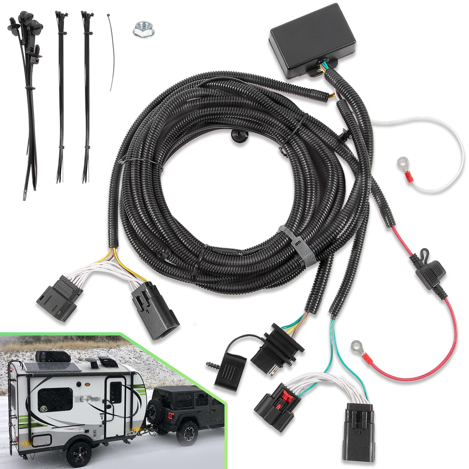 4-Pin Trailer Plug & Play Tow Hitch Wiring Harness for Jeep JL
