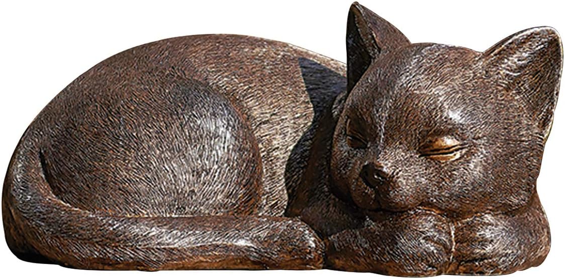 Bronze Sleeping Cat Statue for Garden Decor and Gifts