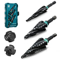 LIBRATON Four Spiral Flute Step Drill Bit Set 1/8ft-7/8ft - Faster