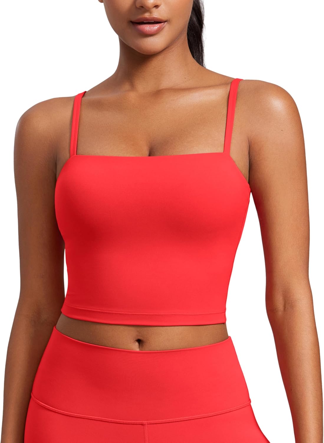 CRZ YOGA Butterluxe Longline Sports Bra for Women - Soft Comfort