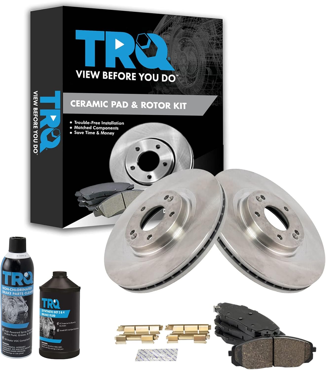 TRQ Front Brake Pad & Rotor Kit for 2015-2021 Kia Sedona