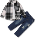Toddler Boys 3-Piece Outfit Set with Button-Up Shirt and Pants
