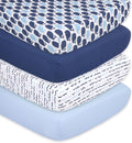 Peanutshell 4-Pack Fitted Crib Sheet Set - Nautical Soft & Breathable