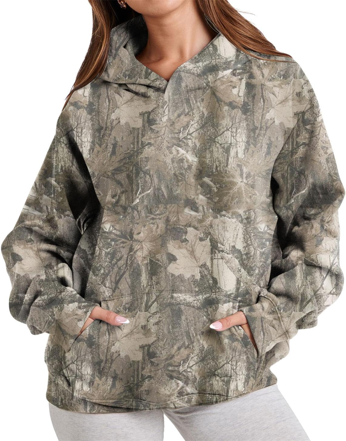 Leopard Print Oversized Hoodie with Pocket - Cozy Chic