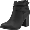 TOETOS Women's Chunky High Heel Ankle Boots - Sleek Everyday Lift