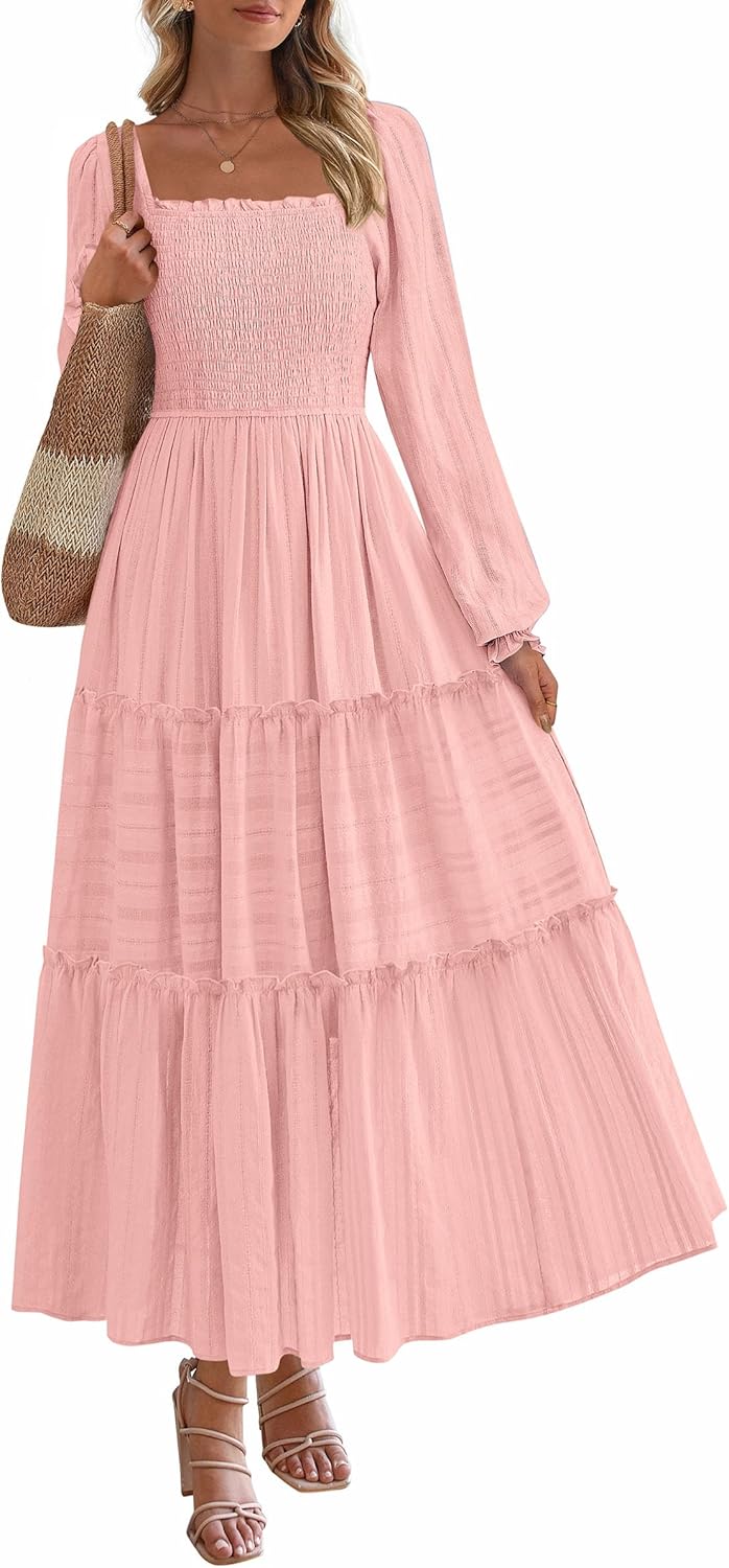 PRETTYGARDEN Fall Dresses for Women: Elegant Maxi with Pockets