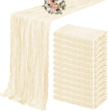 12 Pack Cheesecloth Table Runner 35 x 120 in Ivory - Boho Wedding