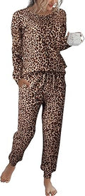 LOGENE Women's Tie Dye Pajama Set - Cozy Long Sleeve Lounge Set