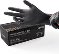LANON 8 Mil Heavy Duty Black Nitrile Gloves - Extra Strength Grip