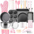 Baking Pans Set 25 PCS Complete Cake Baking Kit - Starter Set for Kids