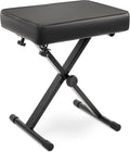 Adjustable Padded Keyboard Bench - Foldable X-Style Bench with Thick