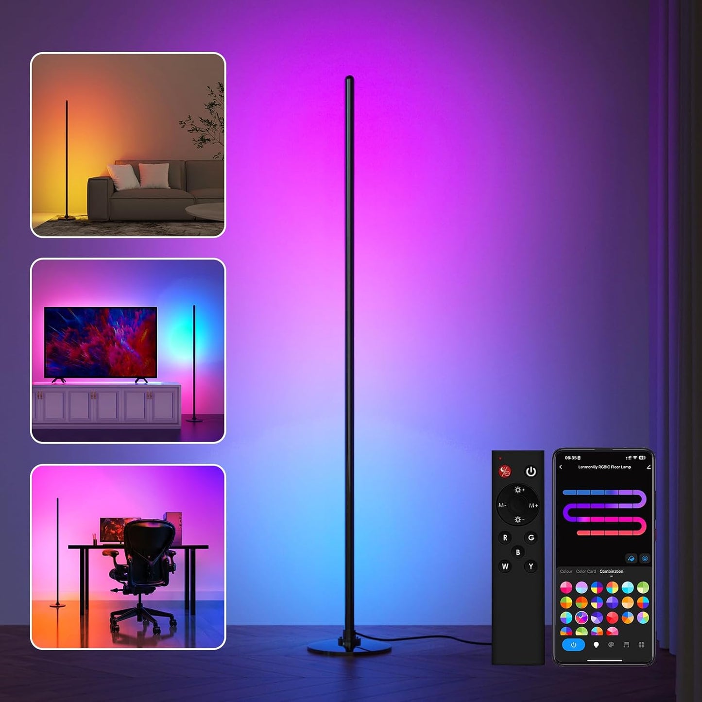 Smart LED Floor Lamp with 16 Million Colors for Any Room