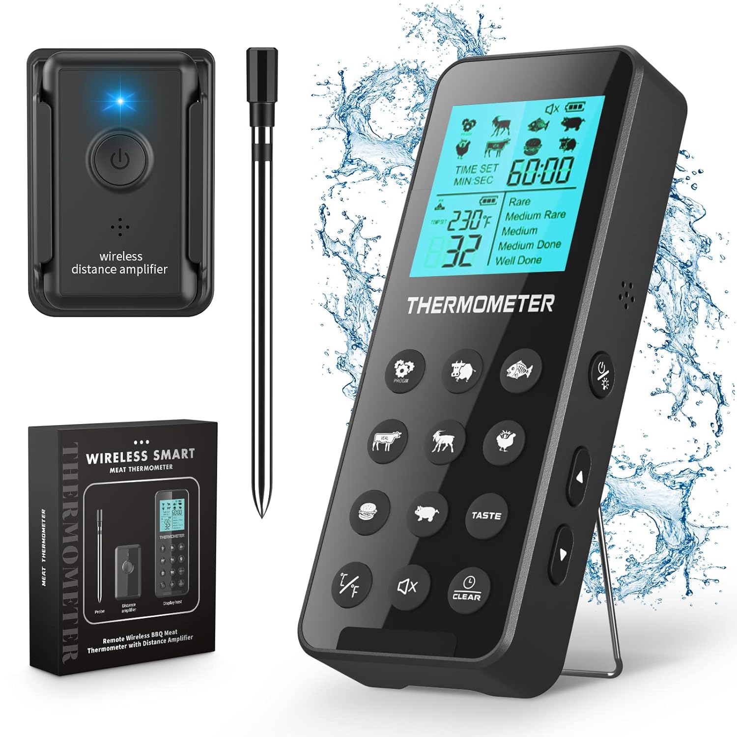 Kiydom 300FT Wireless Meat Thermometer: Ultimate Grill & BBQ Companion