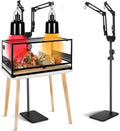 Dual Reptile Heat Lamp Stand with Adjustable Height and Swing Arm