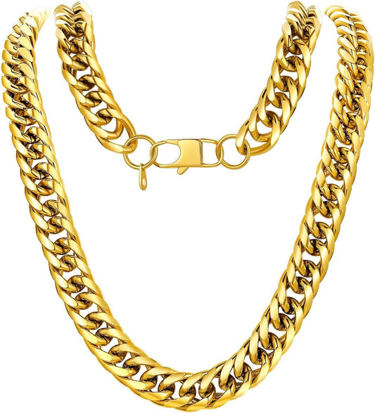 U7 Men Cuban Link Chain Necklace - Stylish Hip Hop Jewelry