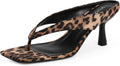 Womens Kitten Heel Flip Flop Sandals - Square Toe Low Heels