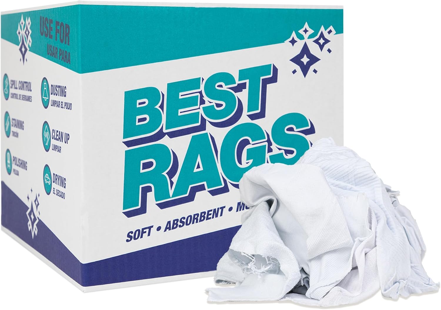 Arkwright T-shirt Box of Rags - 10 lb Low Lint Cleaning Cloths