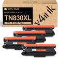 v4ink TN830XL Toner Cartridge 4PK - High Yield Replacement for Brother