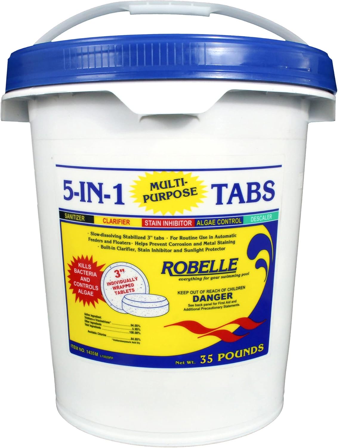 Robelle 35-Pounds Premium 5-In-1 Multi-Purpose Chlorine Tabs