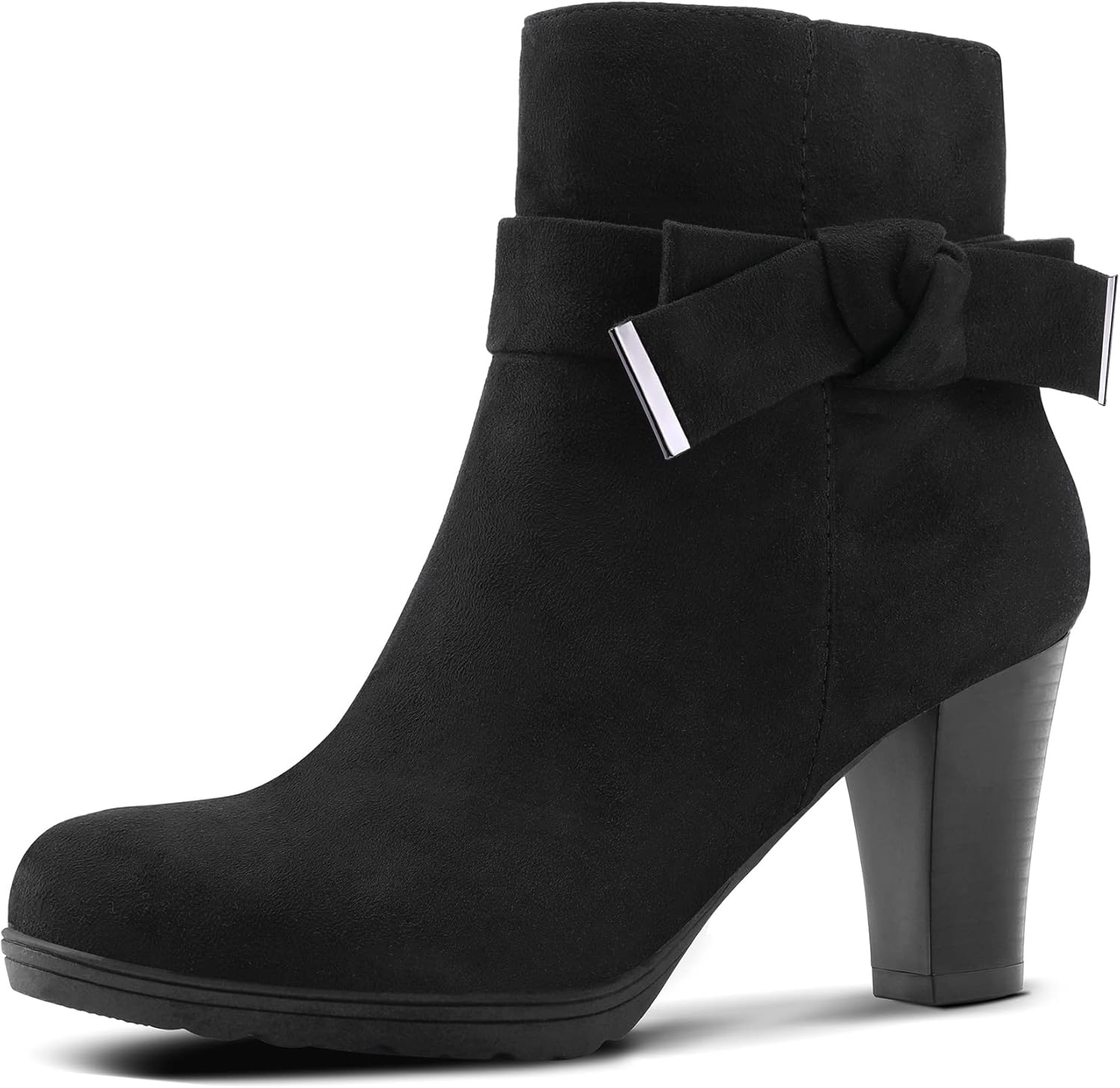 mysoft Women's Booties with Chunky Stacked Heel for Style