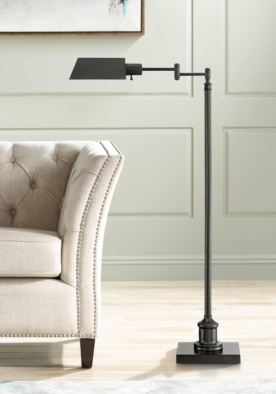 Regency Hill Jenson Adjustable Pharmacy Floor Lamp for Reading