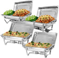 Chafing Dish Buffet Set 4 Pack Stainless Steel Chafer - Full & Half