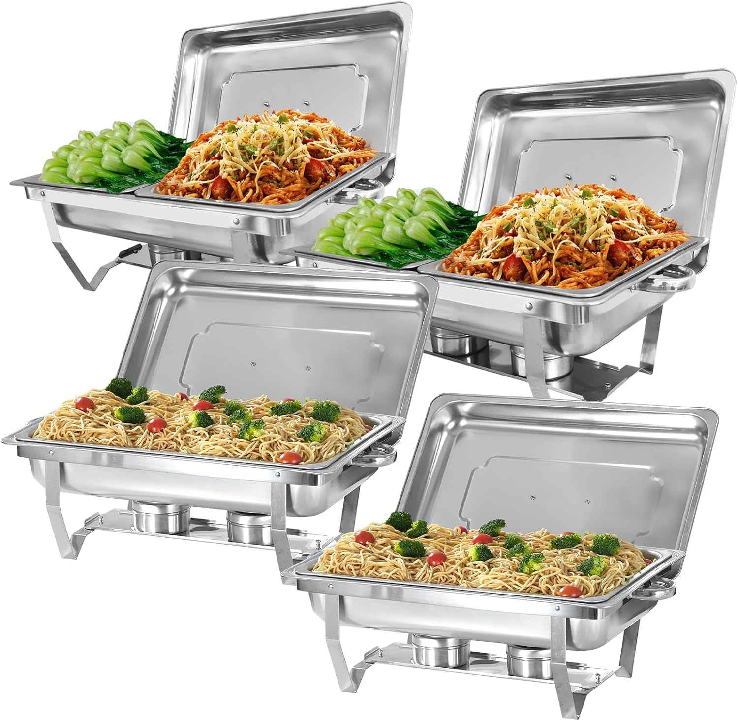 Chafing Dish Buffet Set for Party Catering - 4 Pack Stainless Steel
