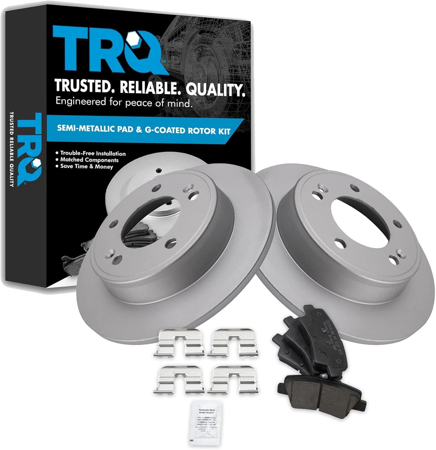 TRQ Rear Brake Pad & Rotor Kit for Hyundai Elantra 2011-2016