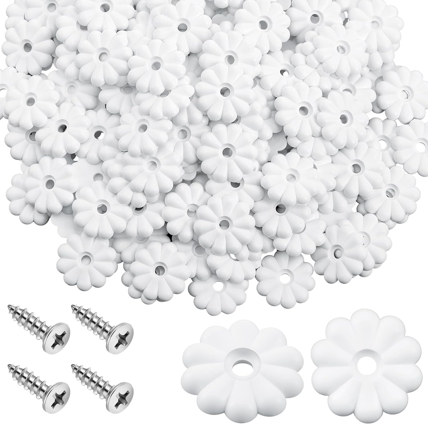 200 Pack Rosette Washers with Screws for Ceiling Decor
