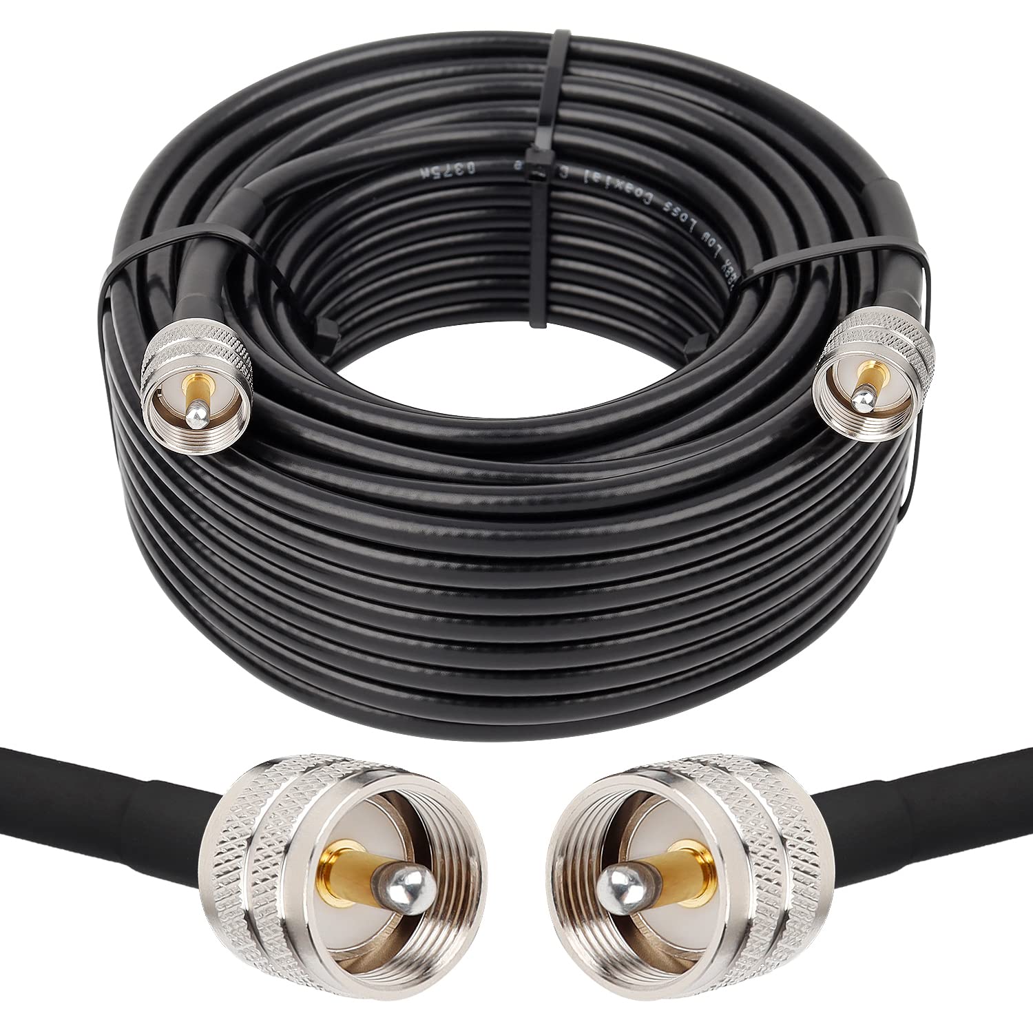 RG8x Coaxial Cable 50ft for Low Loss Antenna Extension Use