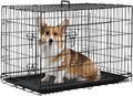 Medium Dog Crate Kennel 30 in Metal Double-Door Folding Crate