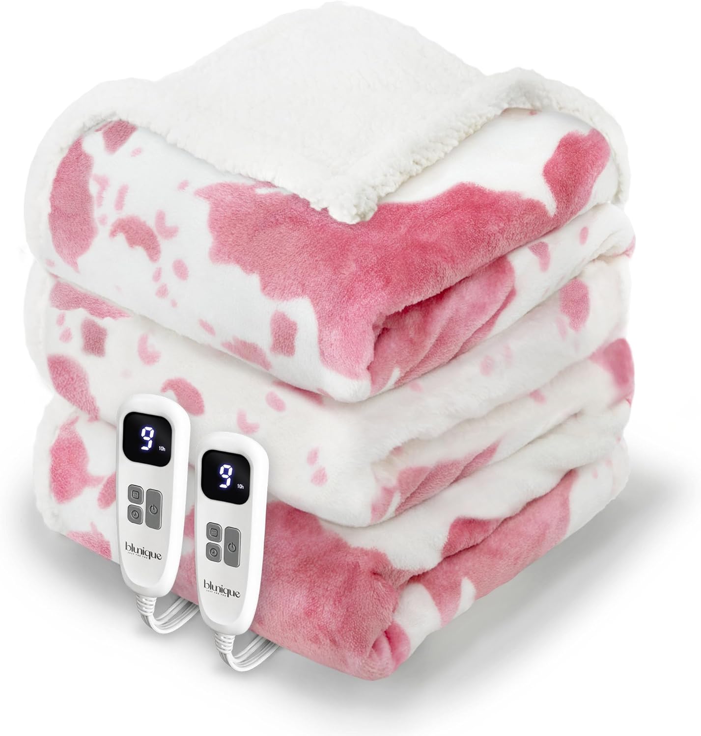 Cow Print Heated Electric Blanket King Size for Cozy Comfort