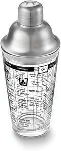 Outset Glass Cocktail Shaker with Drink Recipes - Mix in Style!