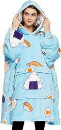 Wearable Blanket Hoodie for Women Sherpa Oversized Sweatshirt - Sushi
