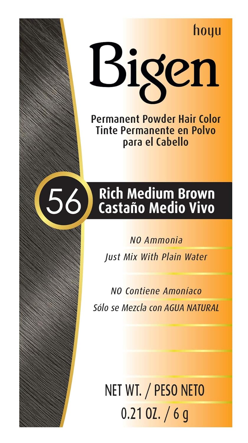 Bigen #56 Rich Medium Brown Permanent Powder for Gray Coverage