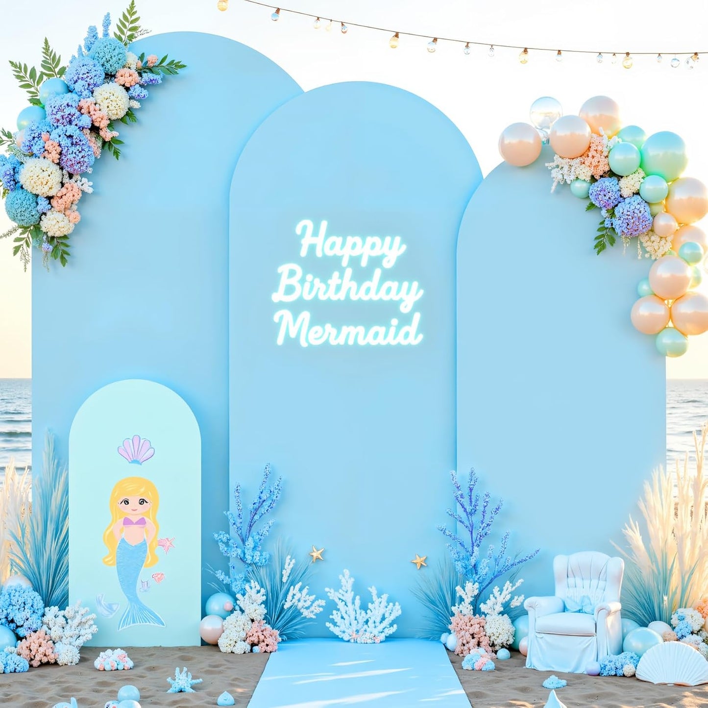 Baby Blue Arch Cover Set of 3 for Stunning Event Backdrops